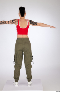 Quisha casual dressed olive green cargo pants red zipper crop…